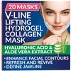 Stylia Double Chin Mask - V Line Chin Strap - Toning Hydrogel Collagen Face Mask with Hyaluronic Acid & Aloe Vera - 20PC