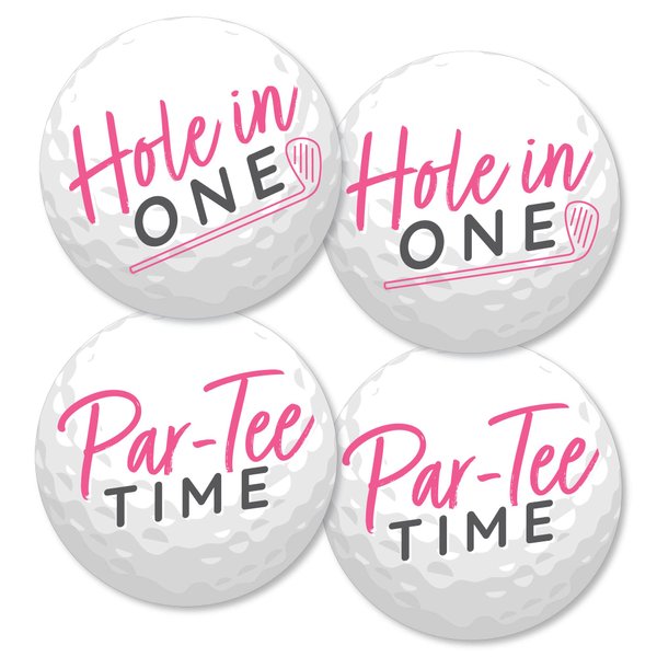 Big Dot of Happiness Golf Girl - Golf Ball Decorations DIY Pink Birthday Party or Baby Shower Essentials - Set of 20