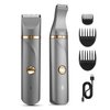 Body Hair Trimmer for Men Electric Body Shaver for Back Chest Armpit Legs Pubic Hair, USB Rechargeable, Replaceable Snap-in Ceramic Blades, IP7X Waterproof for Wet and Dry Use