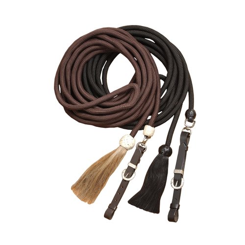 Tough 1 Royal King Braided Mecate Rope Lunge Line, Black , 22 feet long