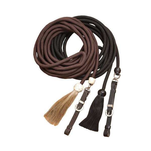 Tough 1 Royal King Braided Mecate Rope Lunge Line, Black , 22 feet long