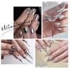 HOSAILY 12ml Metallic Painting Nail Gel, Silver Gel Liner Nail Art Soak off UV/LED, Upgrade Painted Glossy Gel Mirror Nail Polish for Salon Home DIY Nail Manicure Painting Decoration