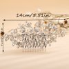Teyglen Bridal Wedding Hair Combs Gold Full Rhinestones Crystal Side Hair Comb Flower Crystal Headpieces Bride Hair Accessories for Women Girls (Gold)