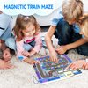 Magnetic Color and Number Maze Toys, Montessori Toys for 3+ Year Old, Wooden Puzzle Activity Board, Learning Educational Preschool Activity Toys for Toddlers and Kids Boys Girls 3 4 5 Years Old (blue)