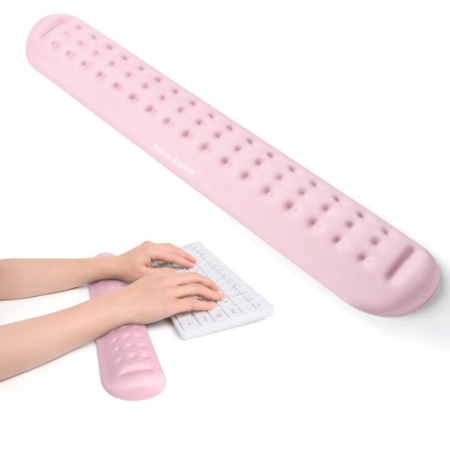 Univo Colors Pink Superfine Memory Foam Keyboard Wrist Rest Soft Gel Ergonomic Wrist Support Pad for Computer, Laptop, Office, Gaming, Typing