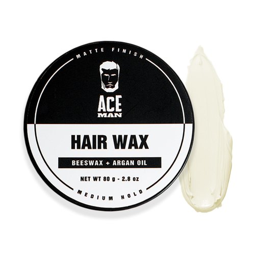 AceMan Hair Wax - Medium Hold Matte Finish | Men's Hair Styling Cream | Adds Volume & Texture | Ideal for Short & Medium Styles | No Shine or Grease | Barber Approved - 2.8 oz