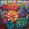 Stained Glass Succulent Puzzles for Adults 1000 Pieces, Mosaic Succulent Plant Puzzle Hard, Impossible Difficult Challenging Puzzles, Colorful Art Stained Glass Puzzle
