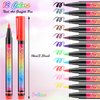 Amaxiu 12 Colors Nail Art Pens Set, Waterproof Nail Polish Pens Quick Dry Acrylic Nail Art Painting Pen with Soft Bristles Pen Nib Nail Graffiti Dotting Drawing Pen Liner Brush for Nail Design Beauty