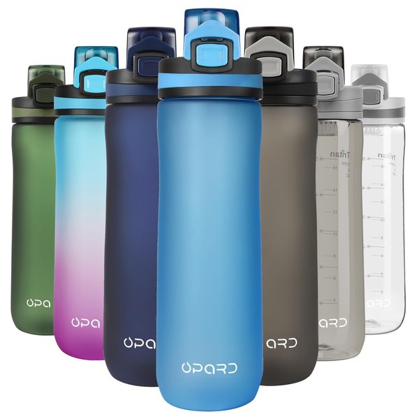 Opard Peak Water Bottle 20 Oz BPA Free Tritan Plastic Leak Proof Flip Top for School Kids Sports Gym Yoga Camping (Cyan)
