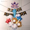 1st Baseball Birthday Party Decorations Foil Balloons Set First Birthday Party Supplies Glove Round Baseball Bat Theme Mylar Balloon Boys Blue Rookie of The Year Bouquet