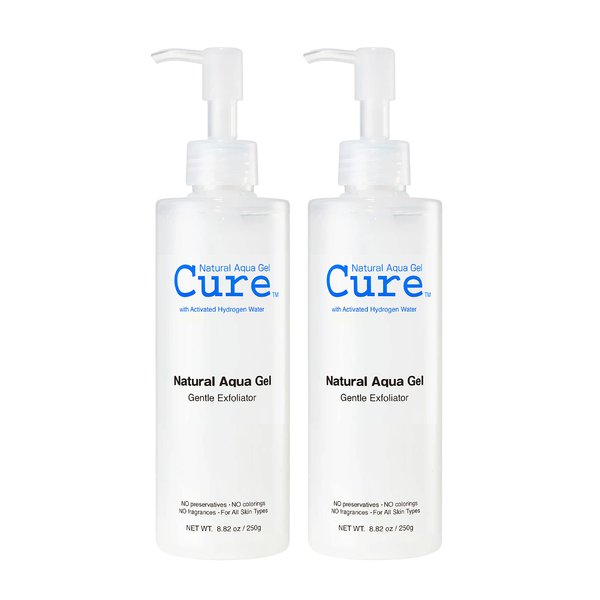 Cure Aqua Gel - Gentle Exfoliator - Water-Based Exfoliating Face and Body Scrub - Dead Skin Remover For Youthful Skin, 2 Pack