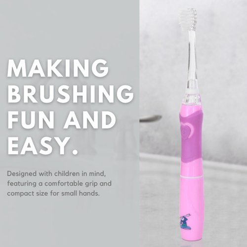 ToiletTree Products Poseidon Children's Sonic Toothbrush with LED Lights, Pink