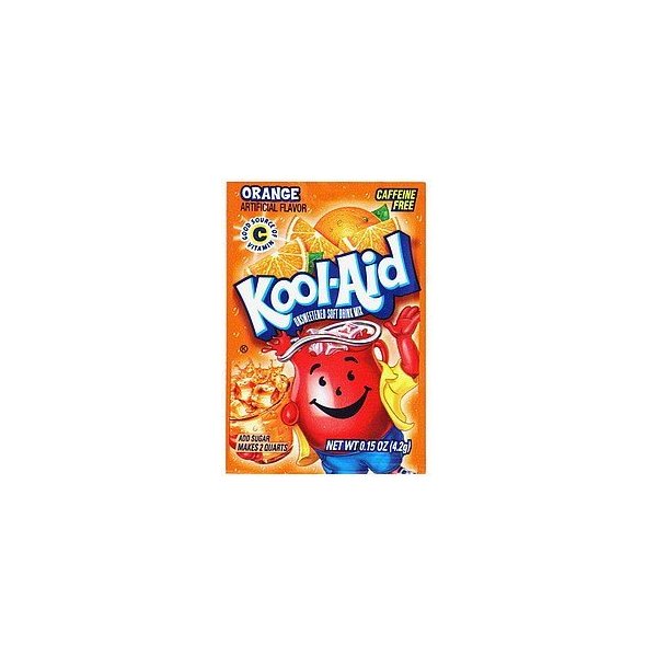 Kool-Aid Soft Drink Mix - Orange Unsweetened, Caffeine Free, 0.15 oz/envelope (Pack of 15)