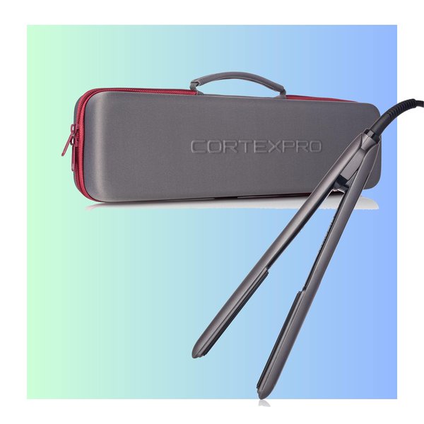 Hair Iron - CORTEXPRO, Ceramic Straightener for Professional Styling, Fast Heat, Silky Smooth Results, Carrying Case Included, One-Pass Digital Heat Tourmaline Ceramic Plates with Carrying Case.