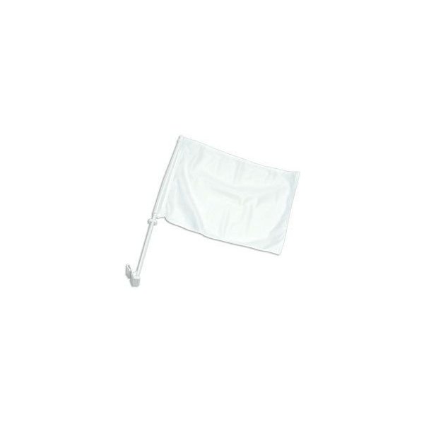 One Dozen White Single-Sided Car Flag