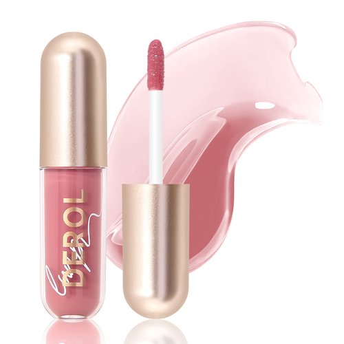 RoyueS plumping Moisturizing Lip gloss, High Shine Lip Plumper, Shiny Lip Gloss For Girls and Women (02# FIG TEA)
