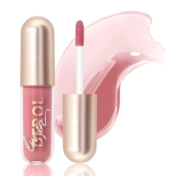 RoyueS plumping Moisturizing Lip gloss, High Shine Lip Plumper, Shiny Lip Gloss For Girls and Women (02# FIG TEA)