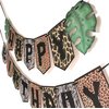 Jungle Birthday Banner,Leopard Print Banner,Safari party Decor,Wlid Animal Print Banner,Zoo Animal Party Supplies