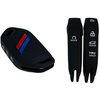REPROTECTING Silicone Rubber Key Fob Cover Compatible with 2024 2023 Kia Telluride (Black with White/Black with red, 5 Buttons)