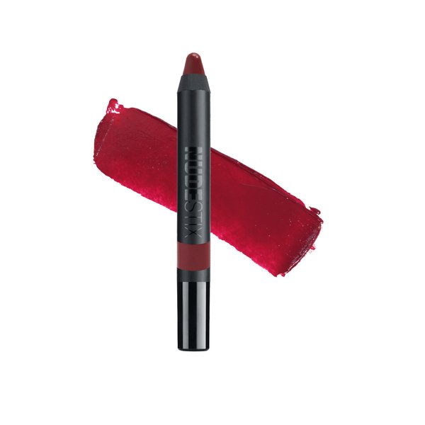 Nudestix Gel Color Lip + Cheek Balm, Creamy Sheer Tinted Lip Gloss + Lip Liner + Cheek Blush, Multi Use Makeup Pencil Stick, Hydrating, High Shine Tint, Shade: Wicked, 0.10 oz (2.8 g)