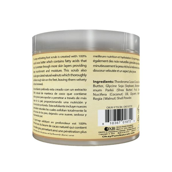 OKAY **ALL NATURAL** Cocoa Butter Foot Scrub 6oz / 177ml