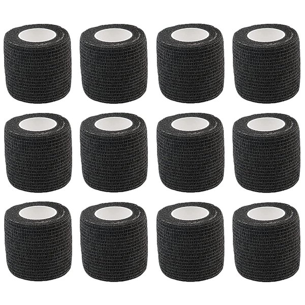 MIUXIA 12PCS Tattoo Grip Tape - Tattoo Tape Tattoo Gun Wrap Tattoo Grip Cover Bandage Wrap Self Adhesive Tattoo Machine Covers Elastic Grip Tape Tattoo Supplies