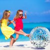 10 Pieces Inflatable Beach Balls Glitter Beach Ball Swimming Pool Balls Floatable Confetti Ball for Summer Beach Pool Party Favor for Kids Adults, 16 Inch (Silver)