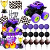 Purple Monster Truck Cake Topper Monster Truck Cupcake Toppers For Monster Truck Party Decorations Monster Truck Birthday Decorations