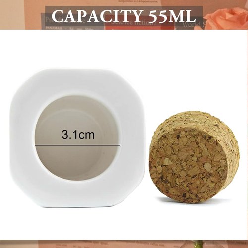 Porcelain Material Nail Art Acrylic Dappen Dish Liquid Powder Container Case Bottle Holder White Pack of 1, HJ-NAPB004-White