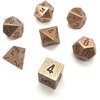 Chessex DND Dice Set D&D Dice-16mm Old Brass Metal Polyhedral Dice Set-Dungeons and Dragons Dice Includes 7 Dice - D4 D6 D8 D10 D12 D20 D% (CHX27023)