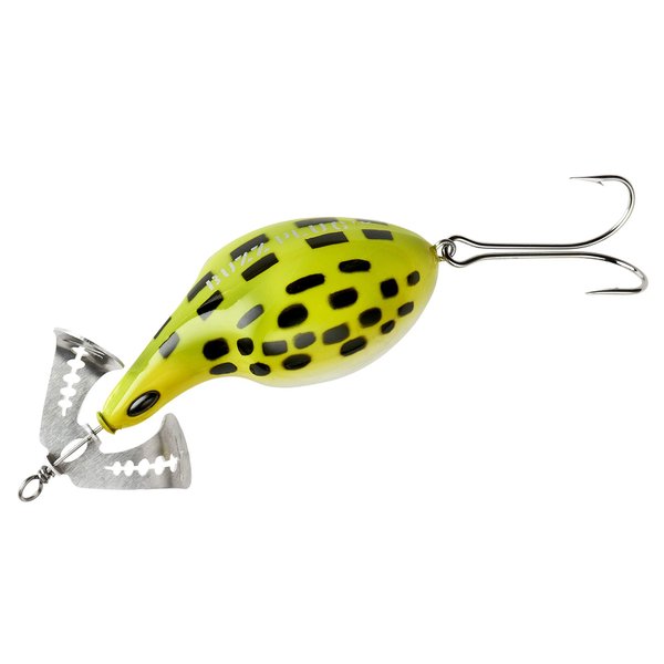 Arbogast Buzz Plug, Floating Buzzbait Fishing Lure, Freshwater Fishing Lures for Bass Catching, Frog White Belly, Junior, 2 3/8 in, 5/8 oz