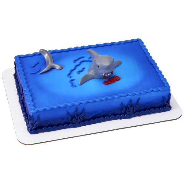 DecoSet® SHARK CREATIONS Cake Topper for Birthdays and Parties, DecoPac Cake Decorating 2-Pc Decorations Set