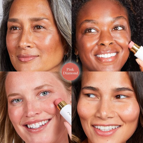 Ogee Sculpted Face Stick (PINK DIAMOND - MATTE NEUTRAL PINK) Certified Organic Blush Stick - Multi-Use Cream Blush & Highlighter Stick