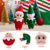 JOYIN 2PCS Christmas Elf Plush Doll, Red and Green Tiny Elf Doll with Clothes and Belt Pattern Soft Plush Christmas Accessories for Christmas Holiday Decorations, Christmas Dress-Up Party.