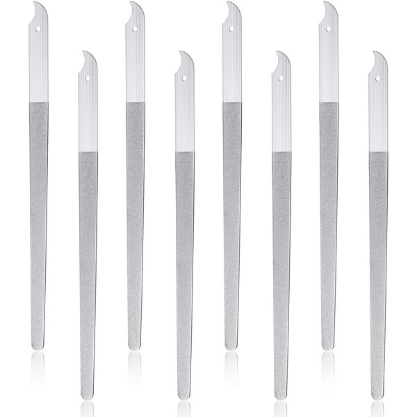 8 Packs Diamond Nail File Stainless Steel Double Sided Nail File Metal File Buffer Fingernails Toenails Manicure Files Manicure Pedicure Tools for Salon and Home, 8 Inches