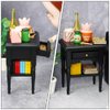 ibasenice Dollhouse Mini Bedside Table - 2 PCS Christmas Dollhouse Closet Tiny Home Dollhouse Accessories Sleeping Cabinet Vintage Micro Scene Wooden Crafts Furniture
