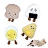 Andiker 4 PCS Catnip Toys for Cats, Creative Food Shapes Cat Chew Toys with Soft Plush Fabric Stuffed Cotton Bite-Resistant Cat Toy Set Interactive Cat Toys for Indoor Cats to Chew Bite