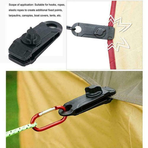 10Pcs Heavy Duty Reusable Tent Tarp Tarpaulin Clips Clamps Buckle Camping Tools