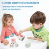 Qidiwin White EVA Foam Dices for Kids Graffiti-Building Blocks,Creative Painting, Party Supplies, 1.96 inchs, 12PCS