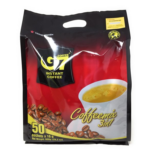 Trung Nguyen — G7 3 in 1 Instant Coffee — Coffee With Non-dairy Creamer and Sugar — Strong and Bold — Instant Vietnamese Coffee (50 Single Serve Packets)