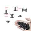 200Sets 6mm Double Round Cap Leather Rivets, Tubular Metal Rivets Spikes Studs, Leather Rivets for Leather Key Fob Clothing Pets Collar Boots Bags Belt Repair and Decoration (Gun Black)