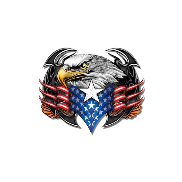Eagle American Flag Patriotic - 5" Vinyl Sticker - for Car Laptop I-Pad - Waterproof Decal