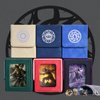 Infinity Guard Deck Box with Commander Display for 100+ Double Sleeved Cards, Denim Magnetic Card Storage Box Fits for TCG CCG Magic Cards (Black&Purple)