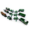 Kid's Farm Toys Tractor Trailer Trucks Vehicle Playset Grain Loader Forklift Pickup Tow Truck Towing Water Tank Log Transport, 12 Pieces Die Cast Farming Toy Vehicles Model Car, Boys Toy Gifts, green