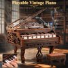 3D Wooden Puzzles for Adults, Playable Piano Model Kit 1:20 Scale Building, 3D Puzzles Wooden Music Box, Magic Wooden Building Kits Piano Christmas Birthday Gifts for Adults Teens