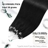 Moresoo Micro Link Hair Extensions Human Hair Black Micro Link Human Hair Extensions Jet Black Microbead Hair Extensions Real Human Hair Microlink Hair Extensions Human Hair Black 50G/50S 24In
