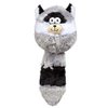 ZA Ball Shaped Dog Toy Furry Fatties Crinkle Squeak Pick Racoon Skunk Squirrel 15" (Raccoon)