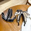 Generic 2 PCS Banana Clip Bowknot Banana Hair Clip Vertical Ponytail Claw Clip for Women Girls Ribbon Banana Hair Clip Korean Style Hair Barrette Accessories, Black, white