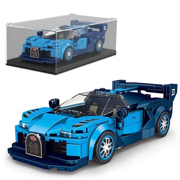 Mould King Speed Champion Race Car Building Toy for Boy Teen Racing Sports Collectable Model Car Construction Toy with Display Case Racing Car Building Kit for Adults Kids 8+, 27001