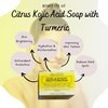 Kojic Acid Soap Lemon Turmeric Brightening Bar with Turmeric, Lemon Oil, Vitamin C+E, & Retinol | (2) BARS 3.5OZ EA + Soap Net | Premium Citrus Infused Kojic Acid Soap w/ Shea Butter & Olive Oil